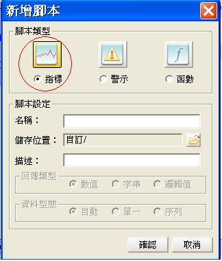 寫自訂指標腳本的第一步